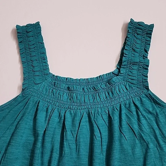 Anthropologie Teal Ruched Tank - Picture 4 of 6